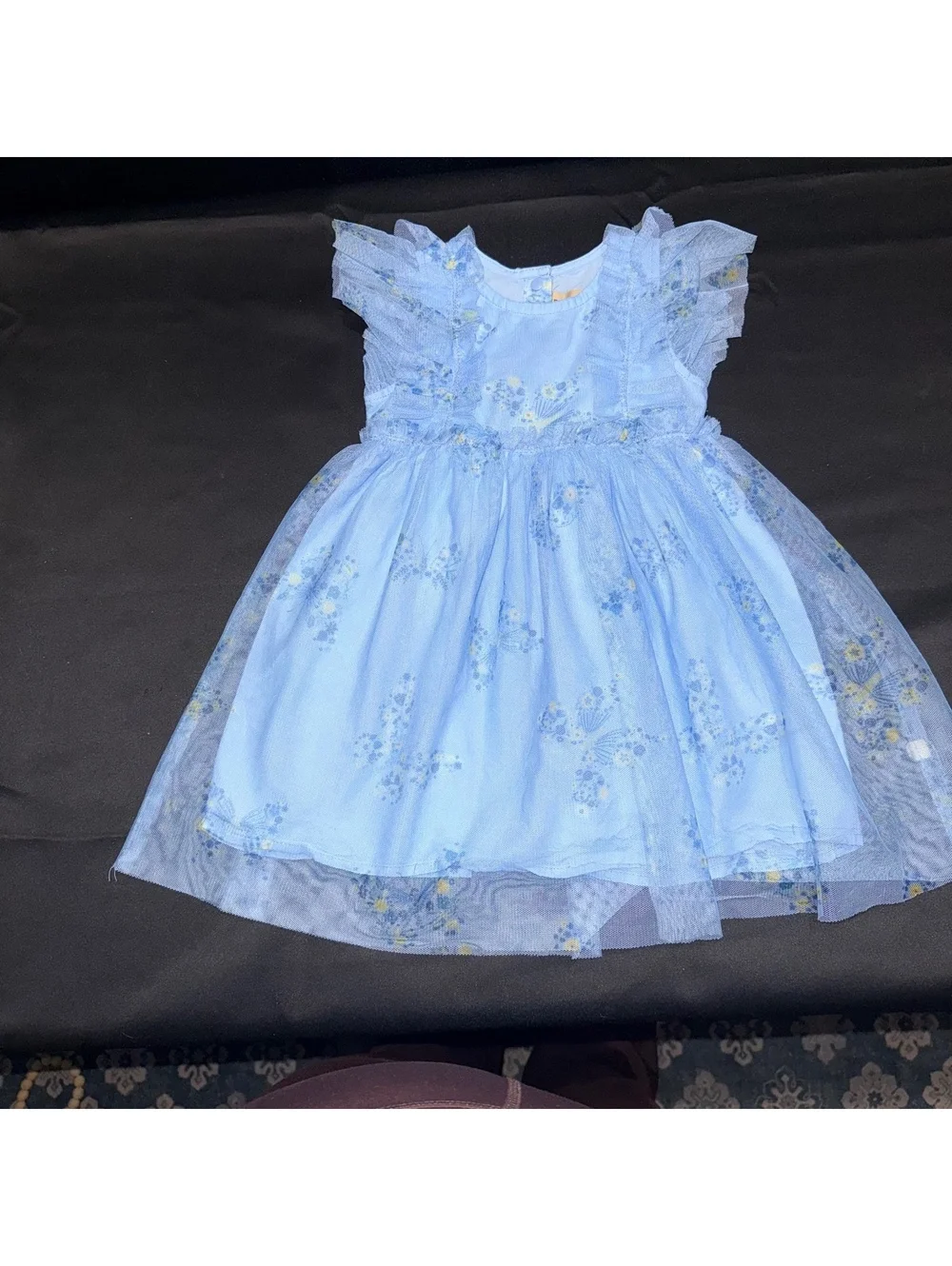 Bearpaw Baby Girl Blue Floral Dress Size 18M
